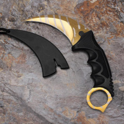 Gyllene Csgo Disken Strejk Verklig Spel Karambit Kniv Nacke Kniv Utomhus Camping Verktyg Rädda överlevnad