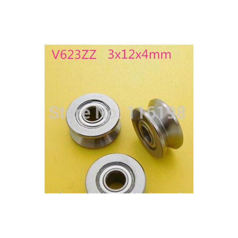 V623zz 623vv 623 V Räffla Djup Räffla Boll Lager 3x12x4mm Spår Gående Guide Järnväg Kullager Kol