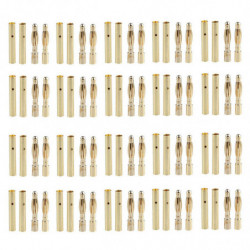 20 Par 2mm Kula Banan Plugg Connector För Rc Batteri Guld Plated
