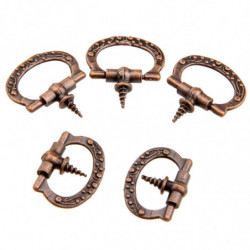 5pcs Antik Koppar Skåp Knoppar Och Handtag Retro Möbel Knoppar Kök Låda Skåp Dra Handtag Möbel