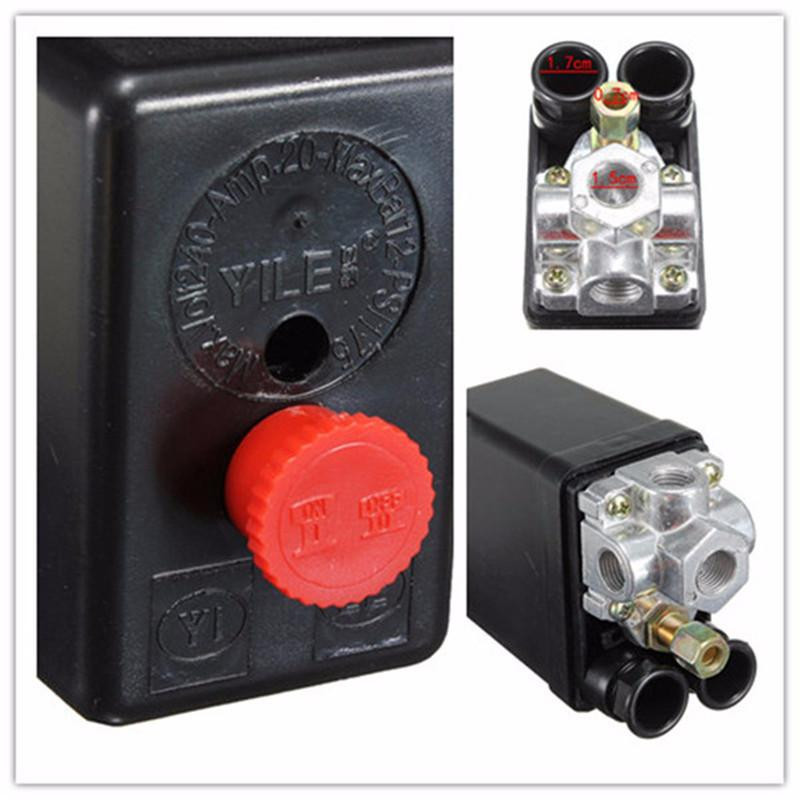 Tung Plikt Luft Komessor Tryck Kontrollera Växla Ventil 90120psi 12 Bar 20a Ac220v 4 Hamn 12