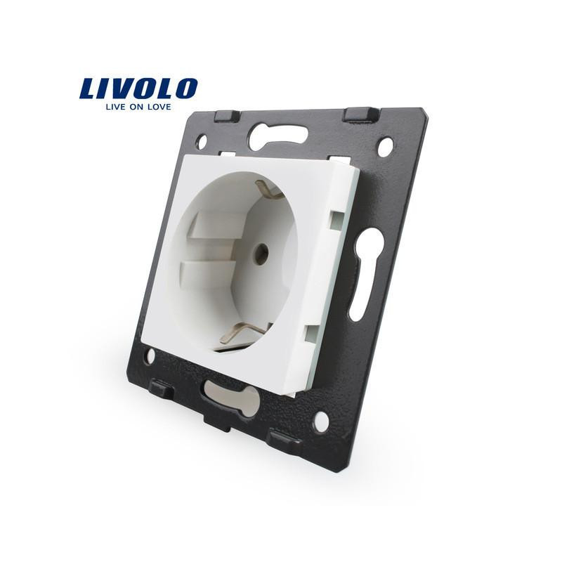 Livolo Uttag Diy Delar Vit Plast Material Eu Standard Fungera Ckel För Eu Vägg Uttag Vlc7c1eu11