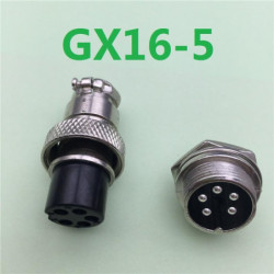 1set Gx16 5 Stift Manlig Kvinna Diameter 16mm Tråd Panel Connector L73 Gx16 Cirkulär Connector Flyg