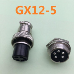 1 St Gx12 5 Stift Manlig Kvinna 12mm Tråd Panel Connector Flyg Plugg L91 Gx12 Cirkulär Connector Uttag