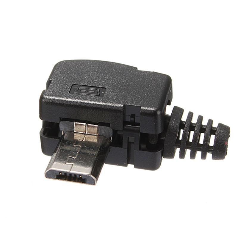 Topp Plast Höger Vinkel Micro Usb 5pin 5p Hamn Metall Manlig Plugg Uttag Connector Med Plast Omslag