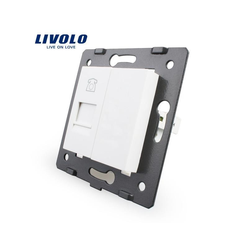 Livolo Vit Plast Material Eu Standard Fungera Ckel För Telefon Uttag Vlc71t11