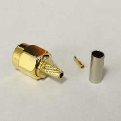 Rpsma Manlig Plugg Rf Lirka Connector Crimp För Rg316 Rg174 Lmr100 Rakt Guldpläterad Ssist