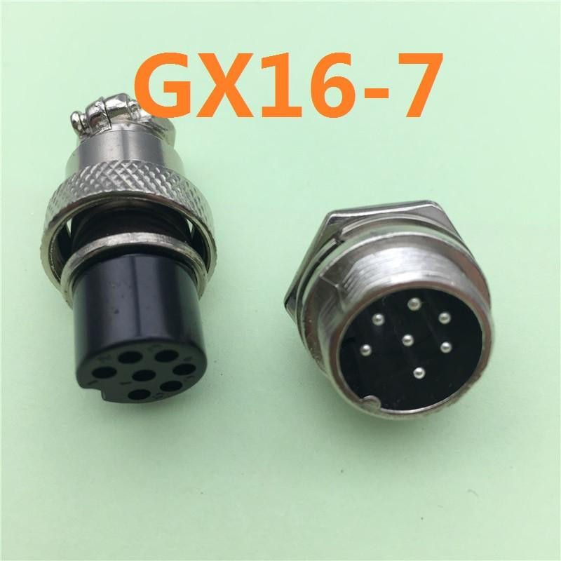 1set Gx16 7 Stift Manlig Kvinna Diameter 16mm Tråd Panel Connector L75 Gx16 Cirkulär Connector Flyg