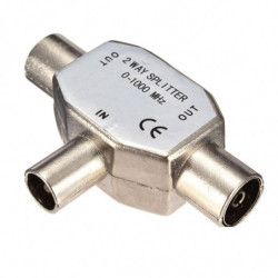 2 Sätt Metall Koaxial Signal Tv Antenn Splitter Kompis Tv Antenn Adapter Connector 1 Manlig Till 2 Kvinna