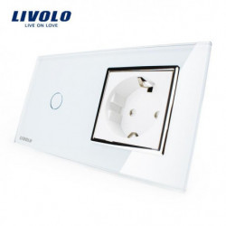 Livolo Eu Standard Rör Växla Vit Kristall Glas Panel 110 250v 16a Vägg Uttag Med Ljus Växla Vlc70111