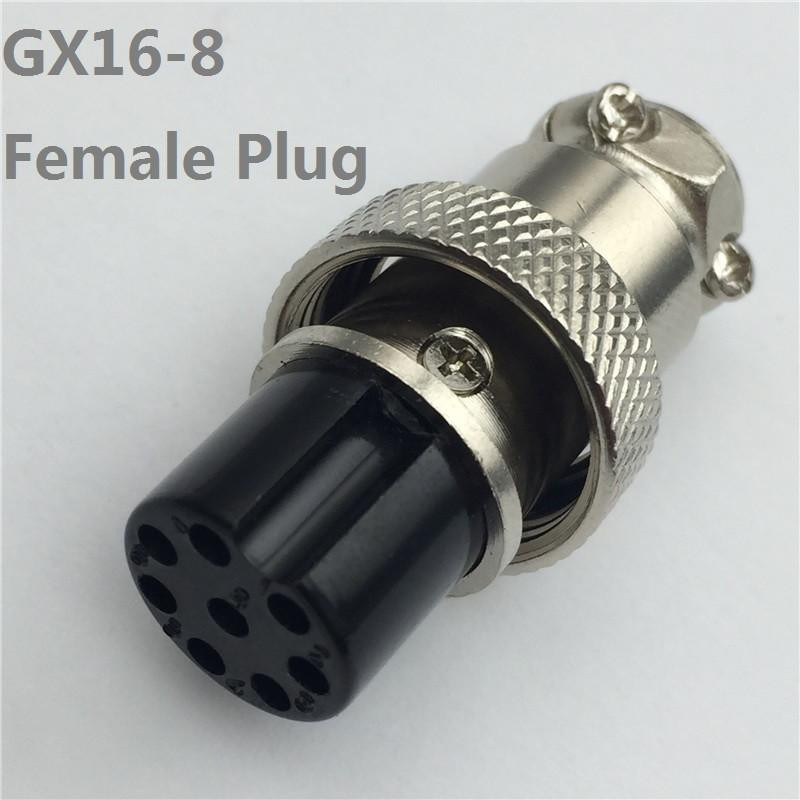 1 St Gx16 8 Stift Kvinna Cirkulär Flyg Plugg Diameter 16mm Tråd Panel Connector L86