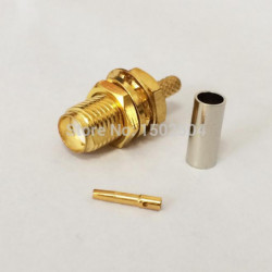 Sma Kvinna Jack Nöt Rf Lirka Connector Crimp För Rg58 Rg142 Lmr195 Kabel Rakt Guldpläterad Ssist