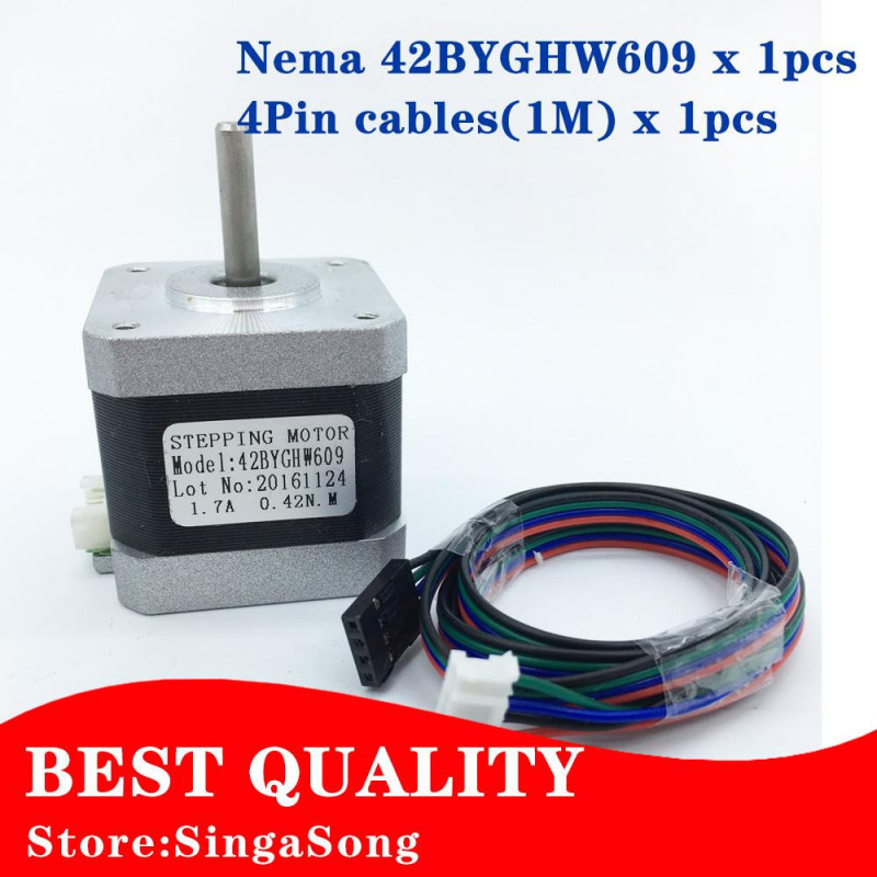 4bly Nema 17 Stepper Motor 42byghw609 56ozin 40mm 1 7a Ce Rosh Iso Cnc Laser Slipa Skum Plasma Skära