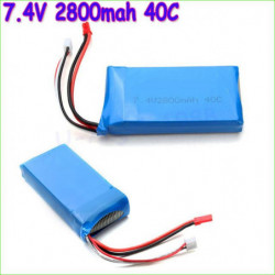 1 St Lipo Batteri 7 4v 2800mah 40c 2s Lipo Batteri För Wltoys V262 V333 V323 V666 Batteri För Rc Helikopter