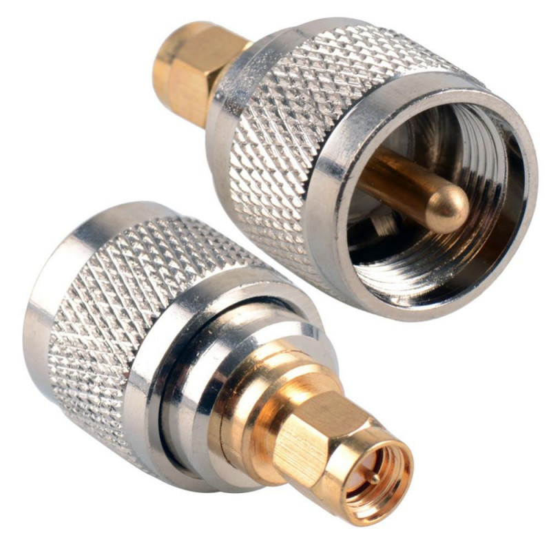 1 St Mässing Adapter Pl259 Uhf Plugg Manlig Nickel Plätering Till Sma Manlig Plugg Guld Plätering