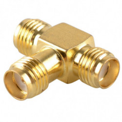 1 Pc Adapter Sma Jack Kvinna Till 2 Sma Kvinna T Rf Splitter Connector Trippel 1f2f Mässing Guld Plating