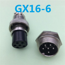 1set Gx16 6 Stift Manlig Kvinna Diameter 16mm Tråd Panel Connector L74 Gx16 Cirkulär Connector Flyg