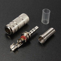 New High Quality Silver 3 5mm 4 Pole Male Repair Headphones Audio Jack Plug Connector Soldering