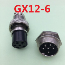 1 St Gx12 6 Stift Manlig Kvinna 12mm Tråd Panel Connector Flyg Plugg L92 Gx12 Cirkulär Connector Uttag