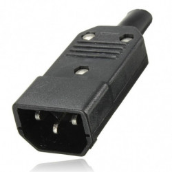 Svart 3 Stift Iec 320 C C14 Manlig Plugg Rewirable Kraft Connector Uttag Växelström 250v 10a