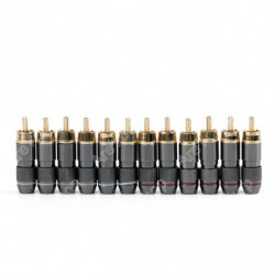 12pcs Koppar Rca Plugg Guld Plated Audio Video Adapter Anslutningar Lödning