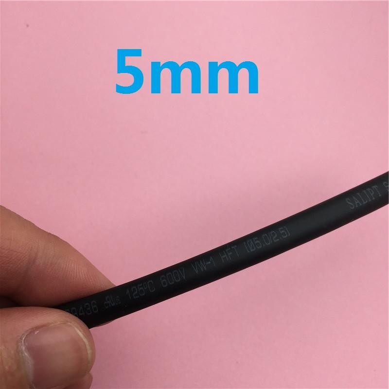 1 Meter Massa 2 1 Svart 5mm Diameter Värme Krympa L55 Heatshrink Slang Rör Strumpa Slå In Tråd