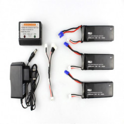 3 X 7 4v 10c 2700mah Batteri Laddare Uppsättning För Hubsan H501s X4 Rc Quadcopter