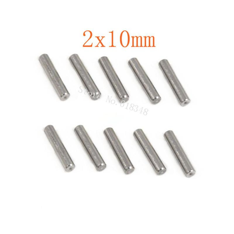 10 St Stål 2x10 Mm Axel Korsa Pins Hjul Hex Passa 0110 Tamiya Traxxas Axial Hpi Hbx För Rc Modell Bilar