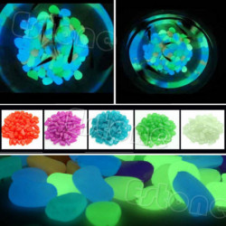 100pcs Fisk Tank Trädgård Parterre Dekor Glöd I De Mörk Fluorescerande Sten Sten