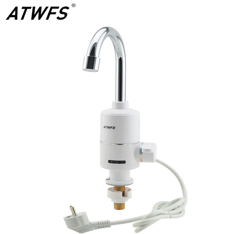 Atwfs Tankless Elektrisk Vatten Värmare Kök Omedelbar Vatten Knacka Värmare Elektrisk Vatten Kran