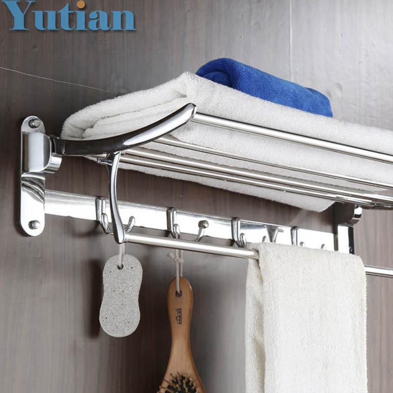 FÖrsÄljning Badrum Handduk Hållare Vikbar Handduk Kuggstång 40cm Rost Stål Handduk Kuggstång Med