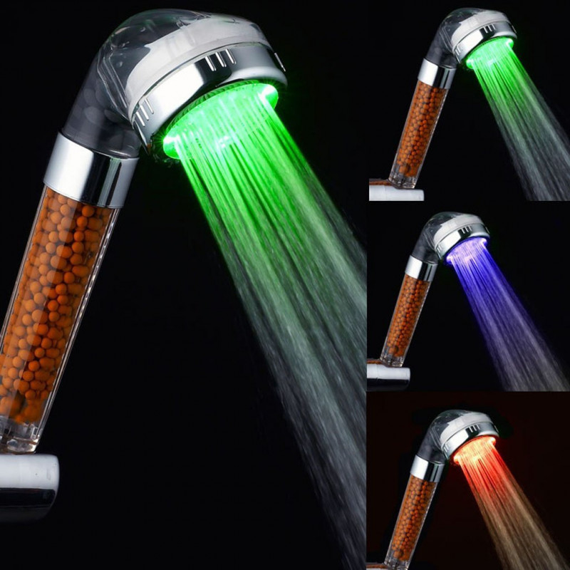 Led Dusch Huvud Sinkler Negativ Joner Anjon Temperatur Sensor Rgb Färg
