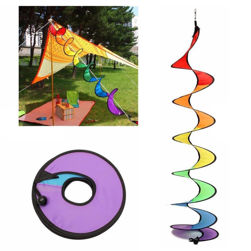 1 St Regnbåge Spiral Väderkvarn Tält Färgrik Vind Spinnare Trädgård Hem Dekorationer Y102