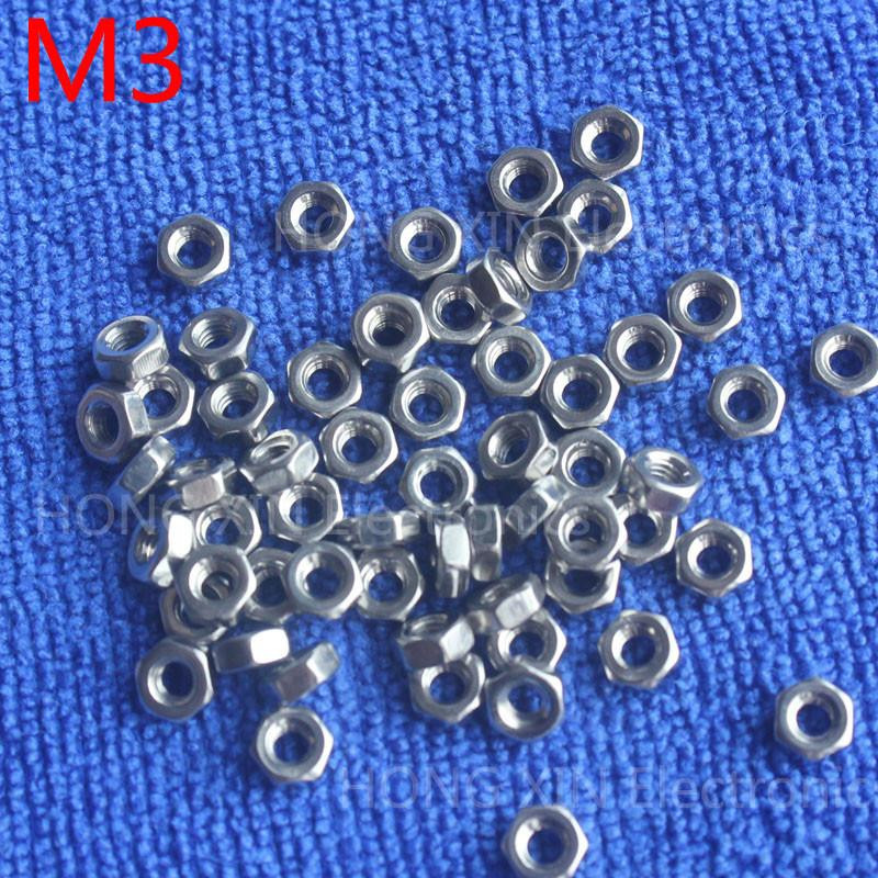 M3 1 St 304 Rost Stål Hex Nötter 3mm Silverren Sexhörning Nöt A270 Nötter Mot Rost Nej Rost Hållbar