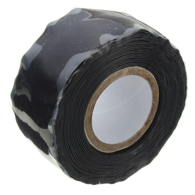 Svart Silikon Estanda Reparera Limning Rädda Själv Fusing Tråd Slang Tejp 25x0 3mm