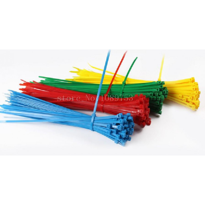 200 St 4 Färg 6 Inch Tum 2x150 Mm Färgrik Självlåsande Plast Kabel Blixtlås Slipsar Kabel Slinga
