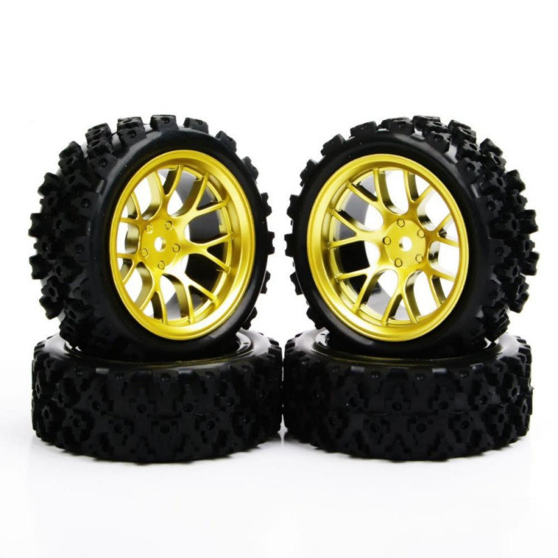 12 Mm Hex Dhg 6mm Pp0487 4pack Gummi Däck Hjul Fälg För Rc 0110 Rally Tävlings Av Väg Bil För Avlägsen