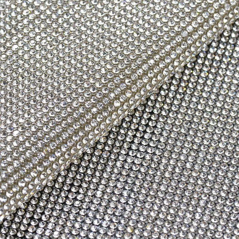 24 X 40cm Klar Glas Strass Maska Trim Strass Kristall Banding Brud Beaded Applique I Rulla För Bröllop