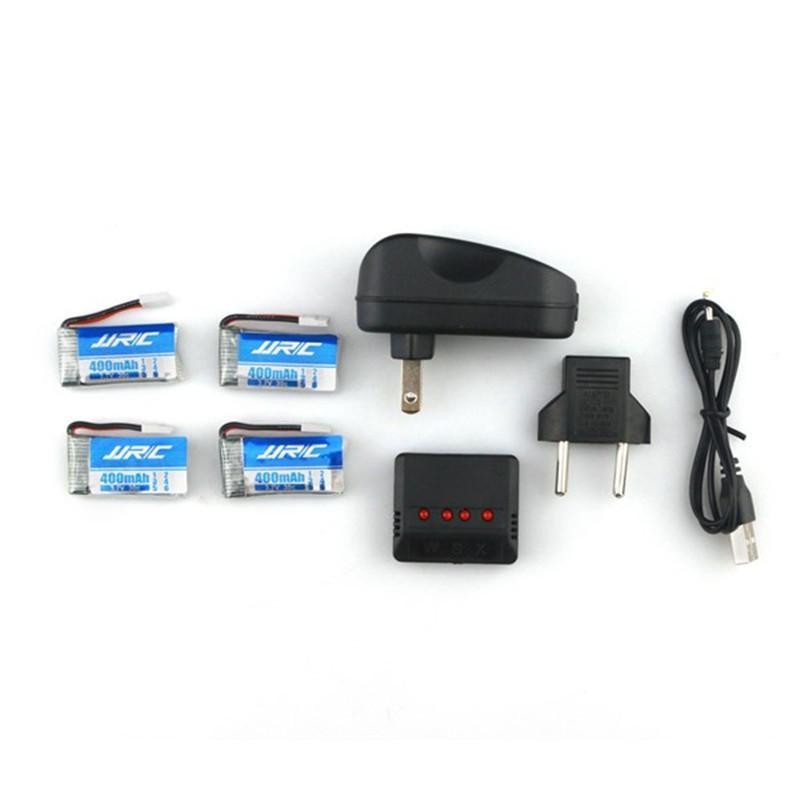 Jjrc H31 Rc Quadcopter Reserv Delar 4pack 3 7v 400mah 30c Batteri Och Laddare Uppsättning X4aa13