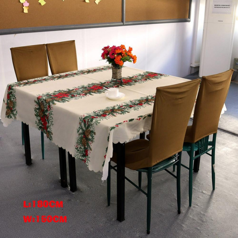 Jul Träd Bordsdukar Vit Tabell Trasa Rektangulär Toalhas De Mesa år Linné Tabell Omslag Fest Dekorationer