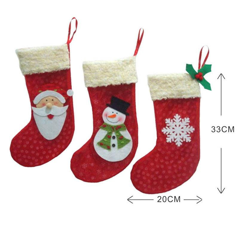 År 3 Bitar Uppsättning Mini Jul Strumpor Strumpor Santa Claus Godis Väska Jul Träd Dekor Festival