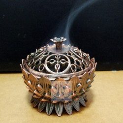 Koppar Lotus Rökelse Brännare Legering Mini Tibetan Rökelse Brännare Sandelträ Rökelsekar Hem Dekor