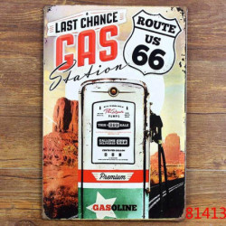 Metall Tenn Tecken Årgång Bar Hem Kaffe Vägg Konst Dekor Rutt 66 Licens Tallrik Retro Affisch 20 X