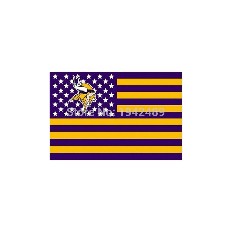 Minnesota Viking Usa Rand Stjärna Emie Tim Sepak Bola Bendera 3x5ft Mv01