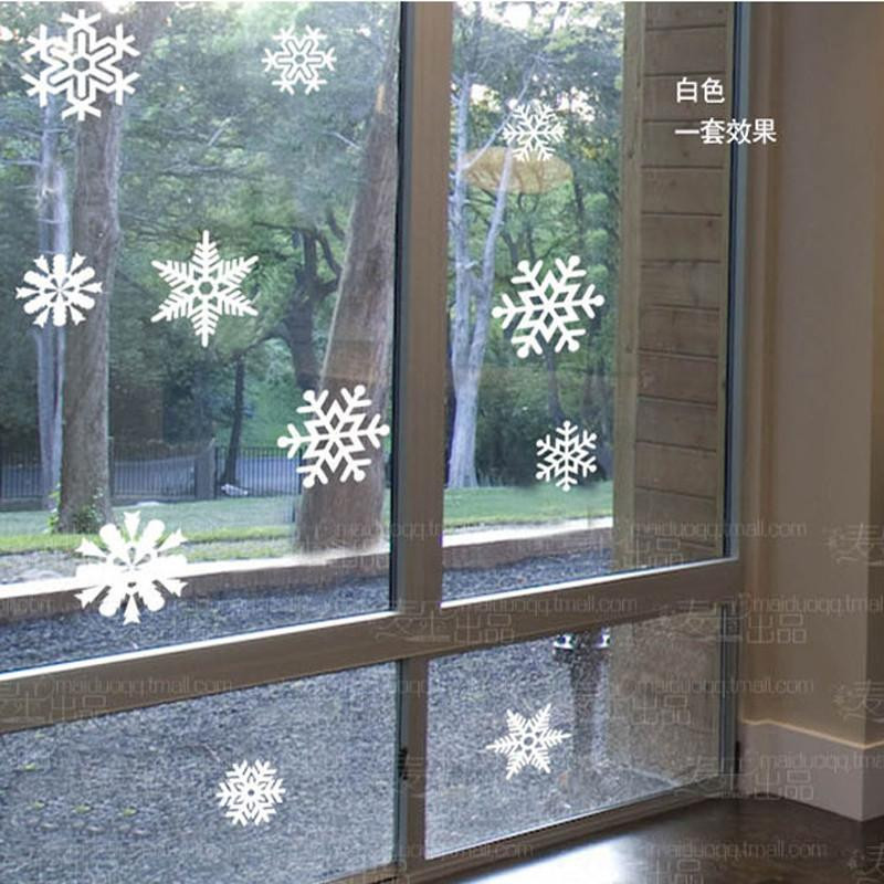 Snöflinga Fönster Glas Sticker Skåp Jul År Dekoration Tapet