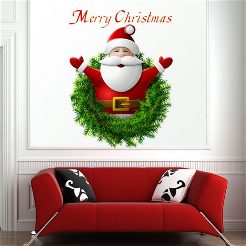 20 X 27cm Mini Storlek Santa Jul Vägg Sticker Citat Vägg Dekaler Konst Dekorativ Affär Glas Fönster