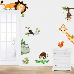 Härlig Djur Zoo Barnkammare Avtagbar Vägg Sticker Konst Vil Dekal Dekor Mural Barn Hem Dekor