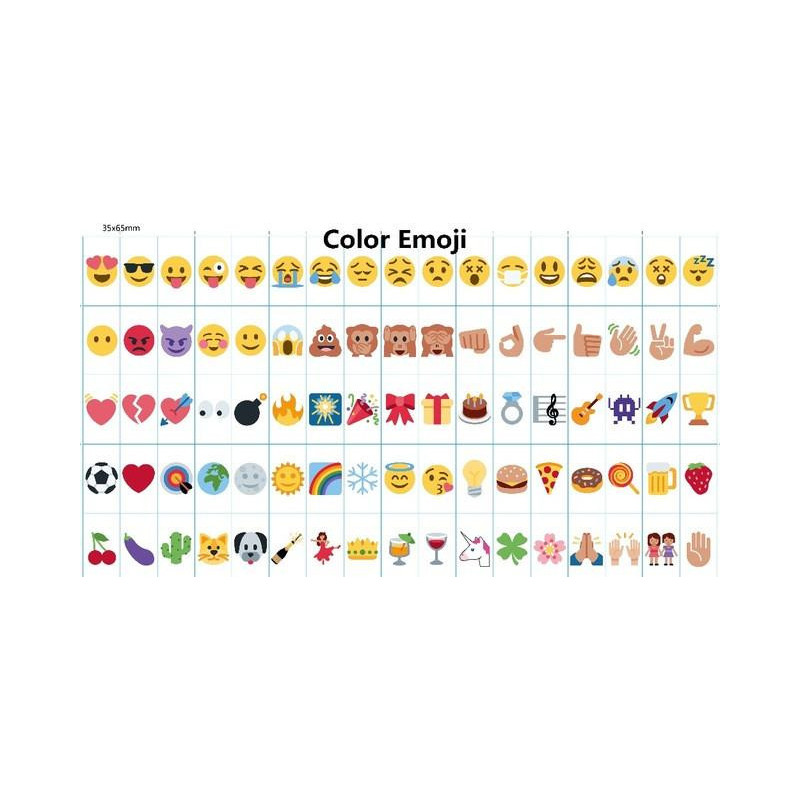 Symboler Glyfer Kort För A4 Storlek Led Cinematic Ljus Låda Bio Ljuslåda Emoji Pack Includ 85pcs
