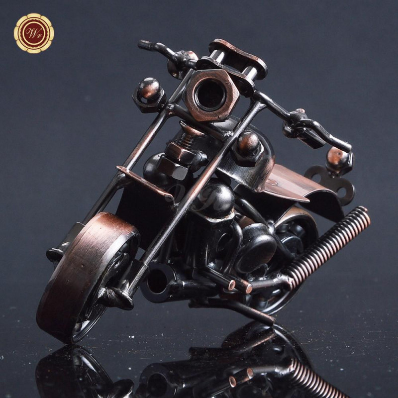 Ren Handgjort Järn Motorcykel Modell Metall Konst Motor Ornament Antik Motorcykel Modell Hem Kontor
