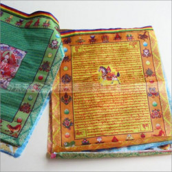 Tibetan Buddhist Bön Flaggor Sutra Banderoll Innehålla 10 Flaggor Tibet Stil Dekorativ Flagga Total